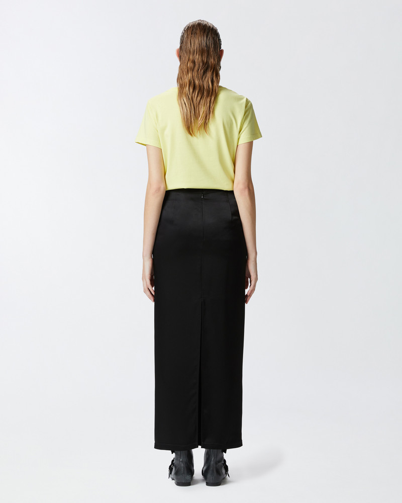 LONG SATIN SKIRT WITH REAR SLIT 4