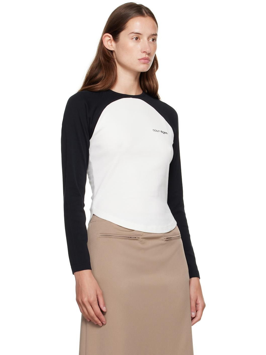 White & Black Circle Contrast T-shirt - 2
