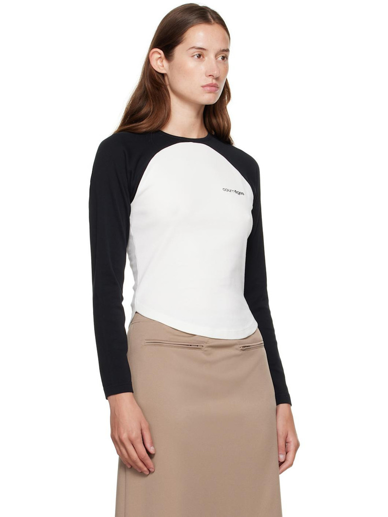 White & Black Circle Contrast T-shirt 2