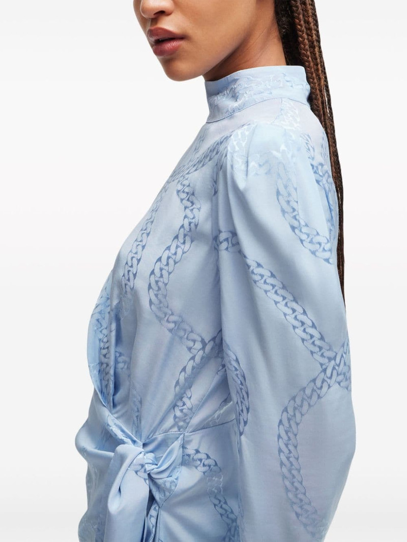 chain-print draped dress 4
