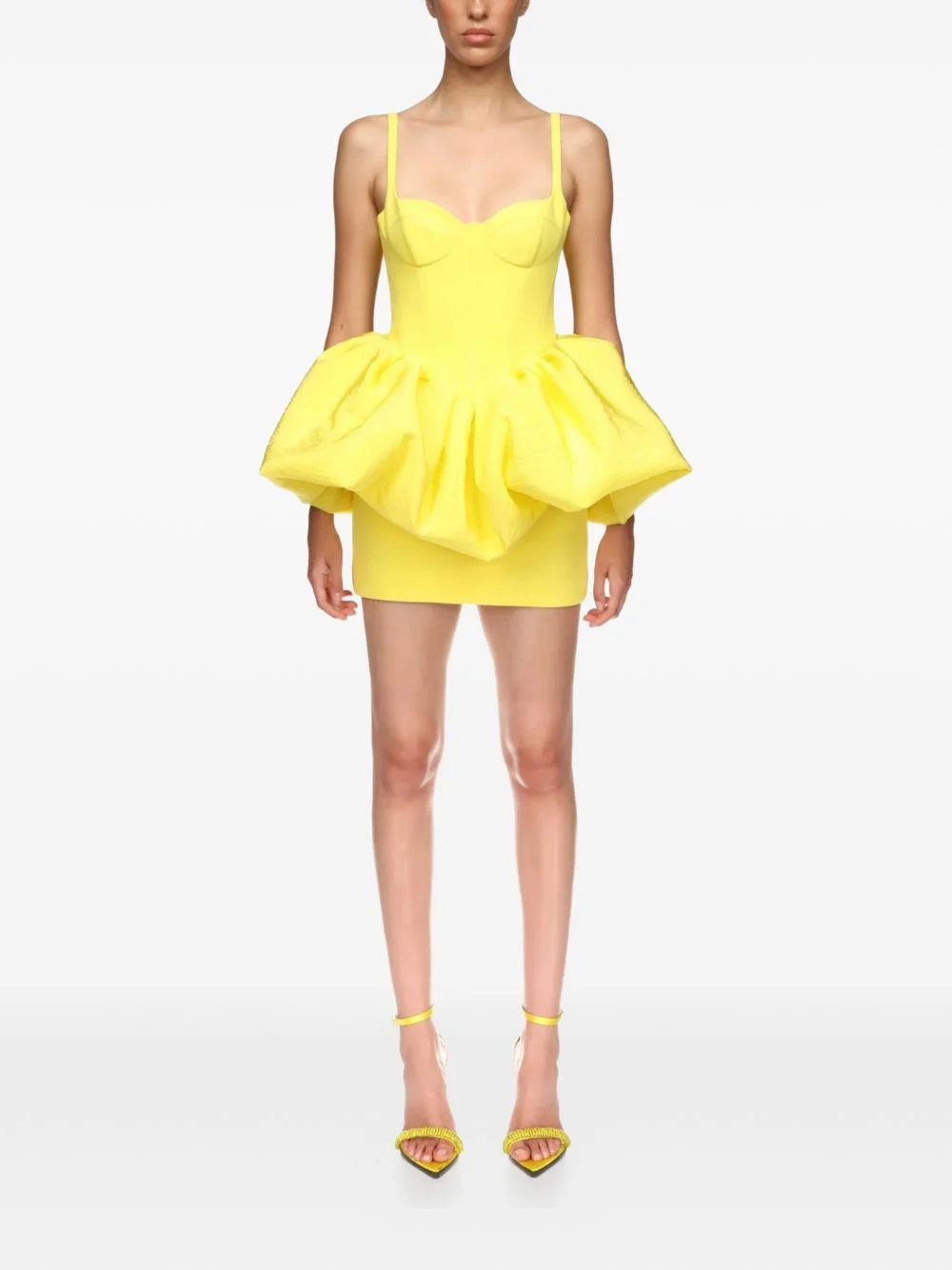 puff skirt-detail mini dress - 1