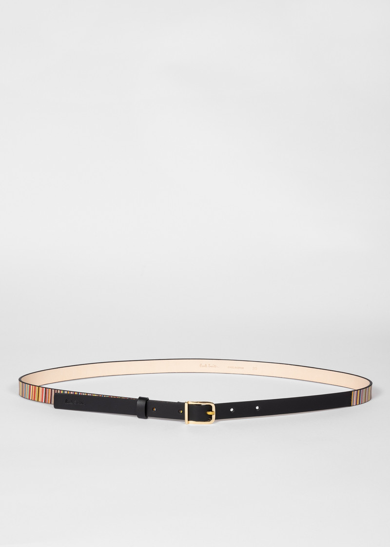 Women's 'Signature Stripe' Leather Belt & Silk-Mix Socks Gift Set 4