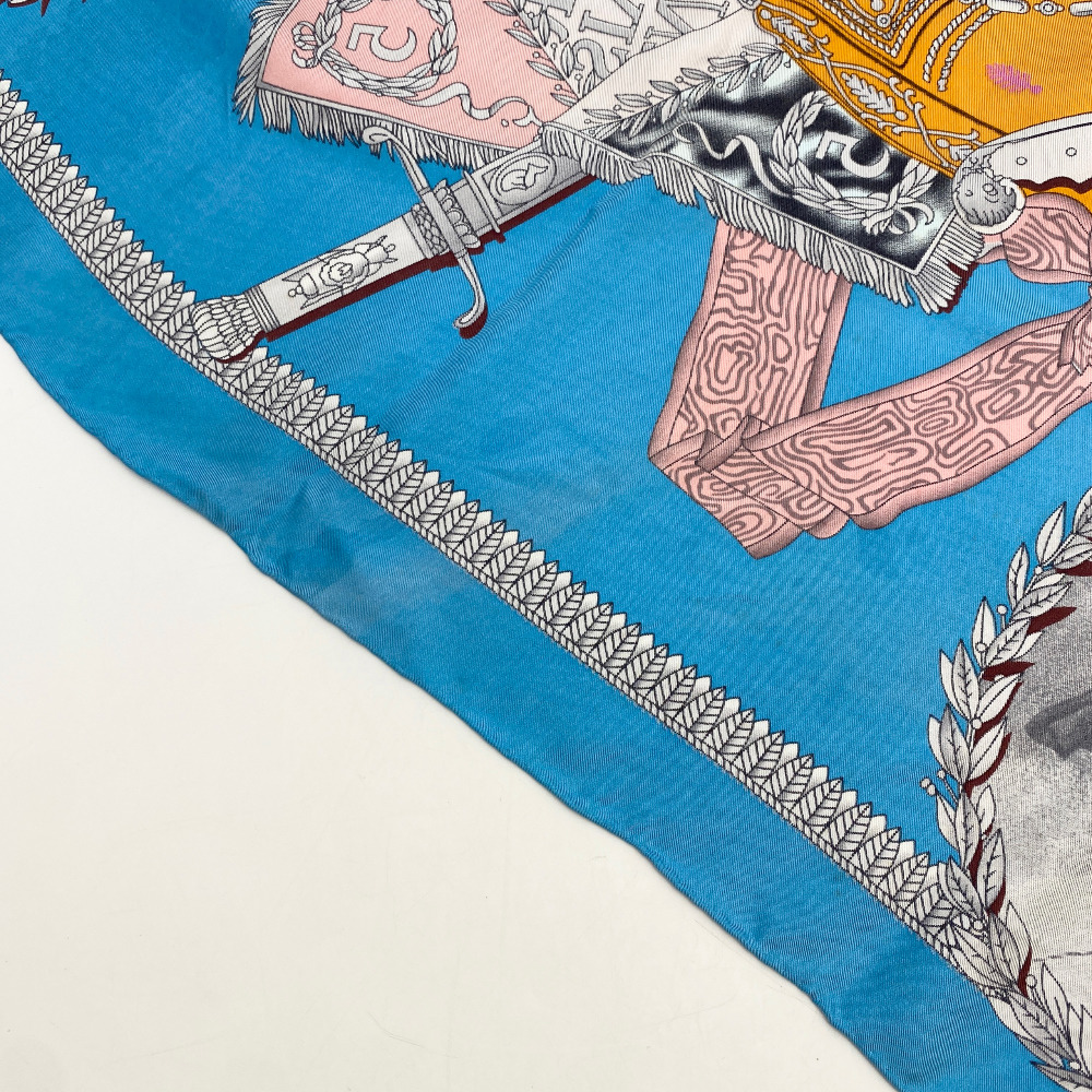 Hermes Aqua Blue Silk Scarf - 11