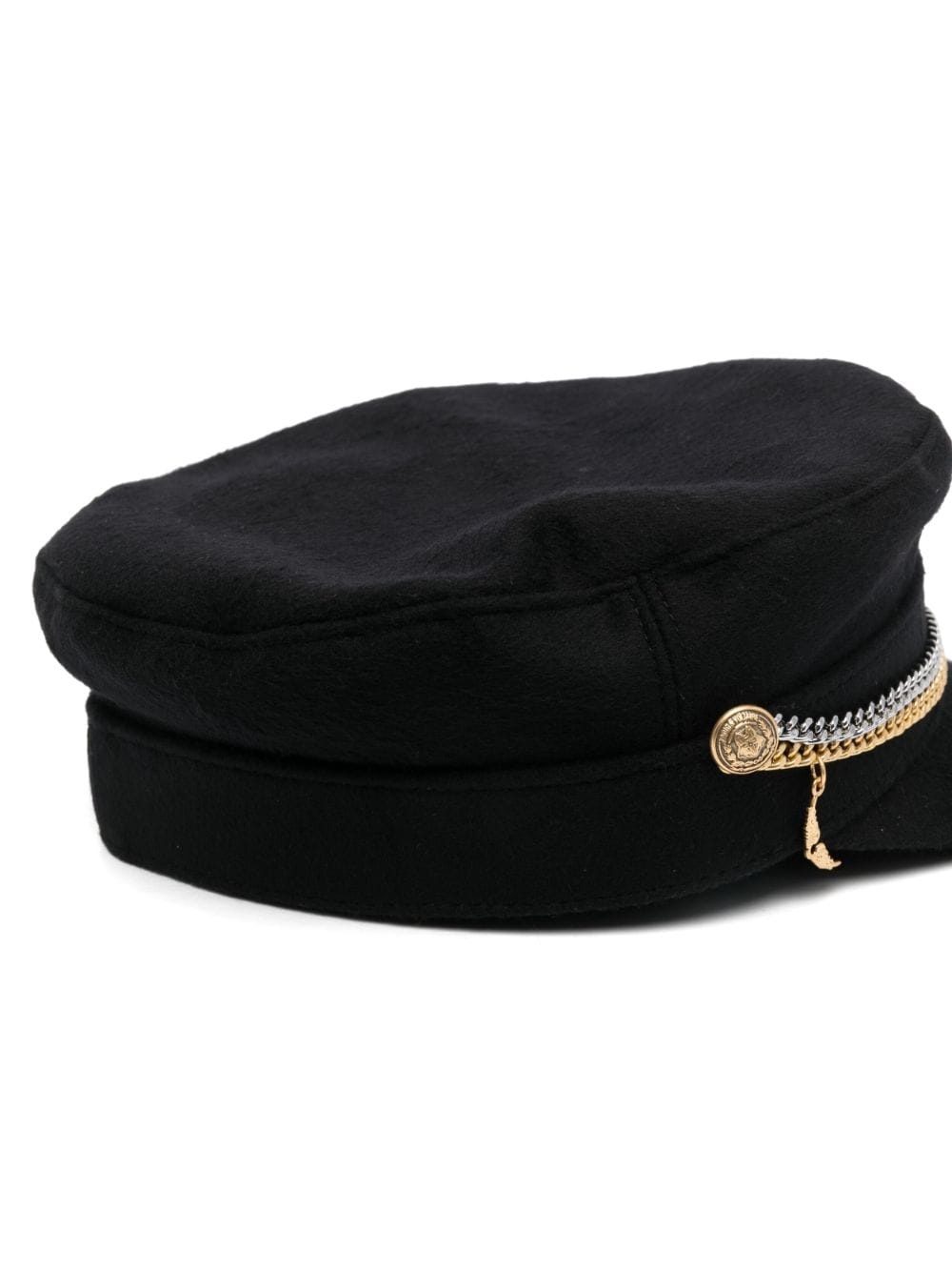chain-link detail wool cap - 2