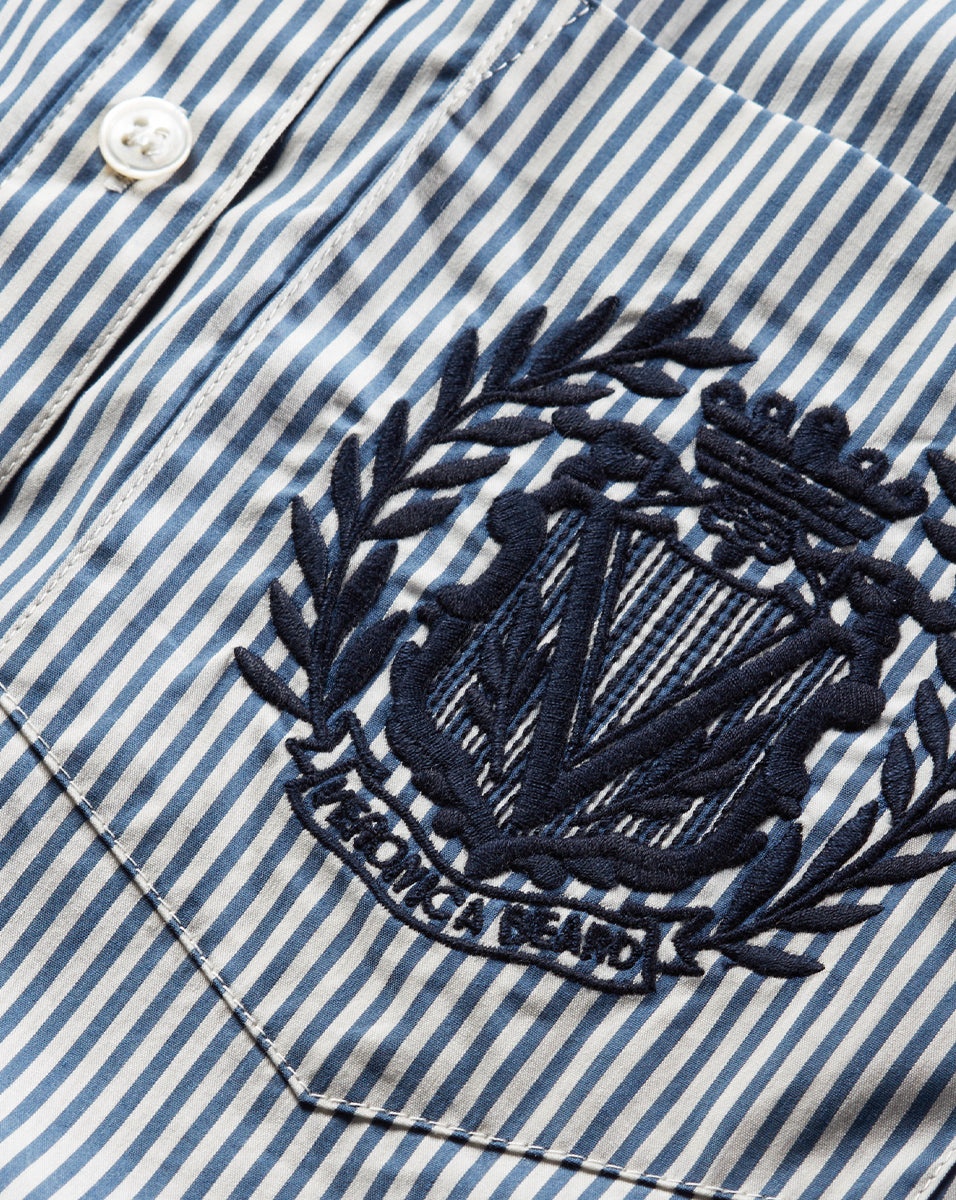 LLOYD STRIPED BUTTON-DOWN TOP | LOGO CREST - 3