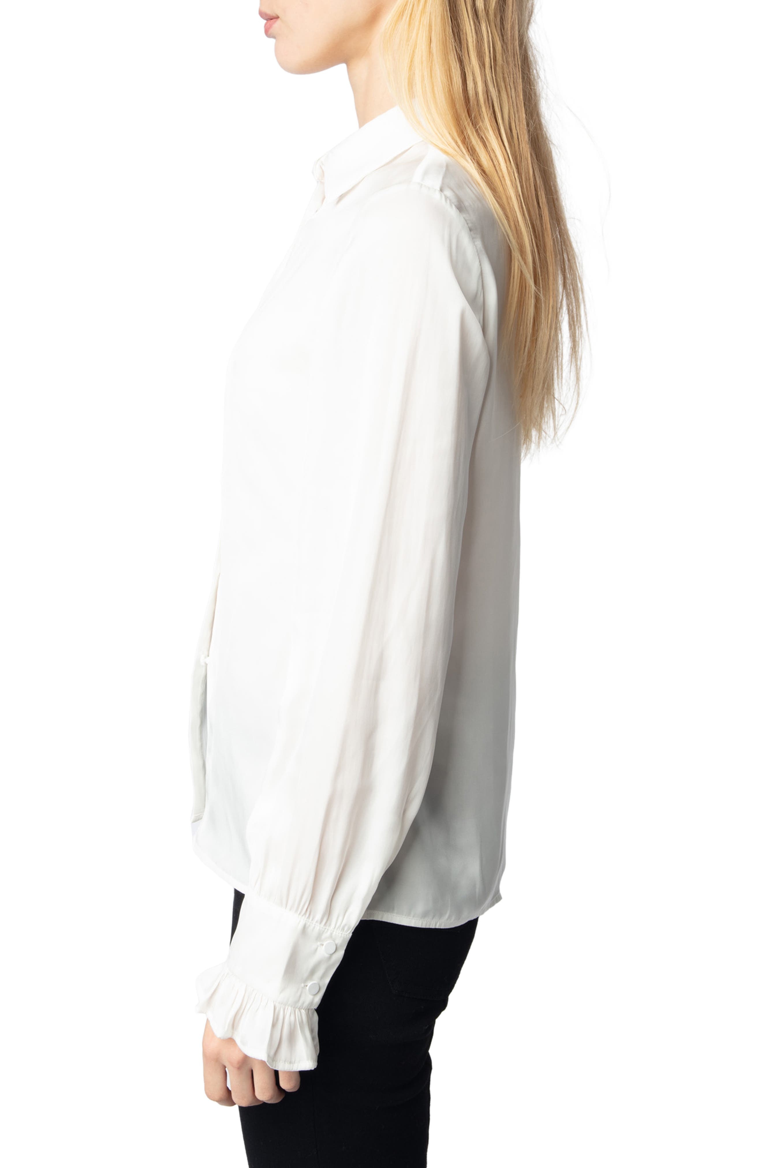 Zadig & Voltaire Thely Satin Shirt in Judo at Nordstrom - 3