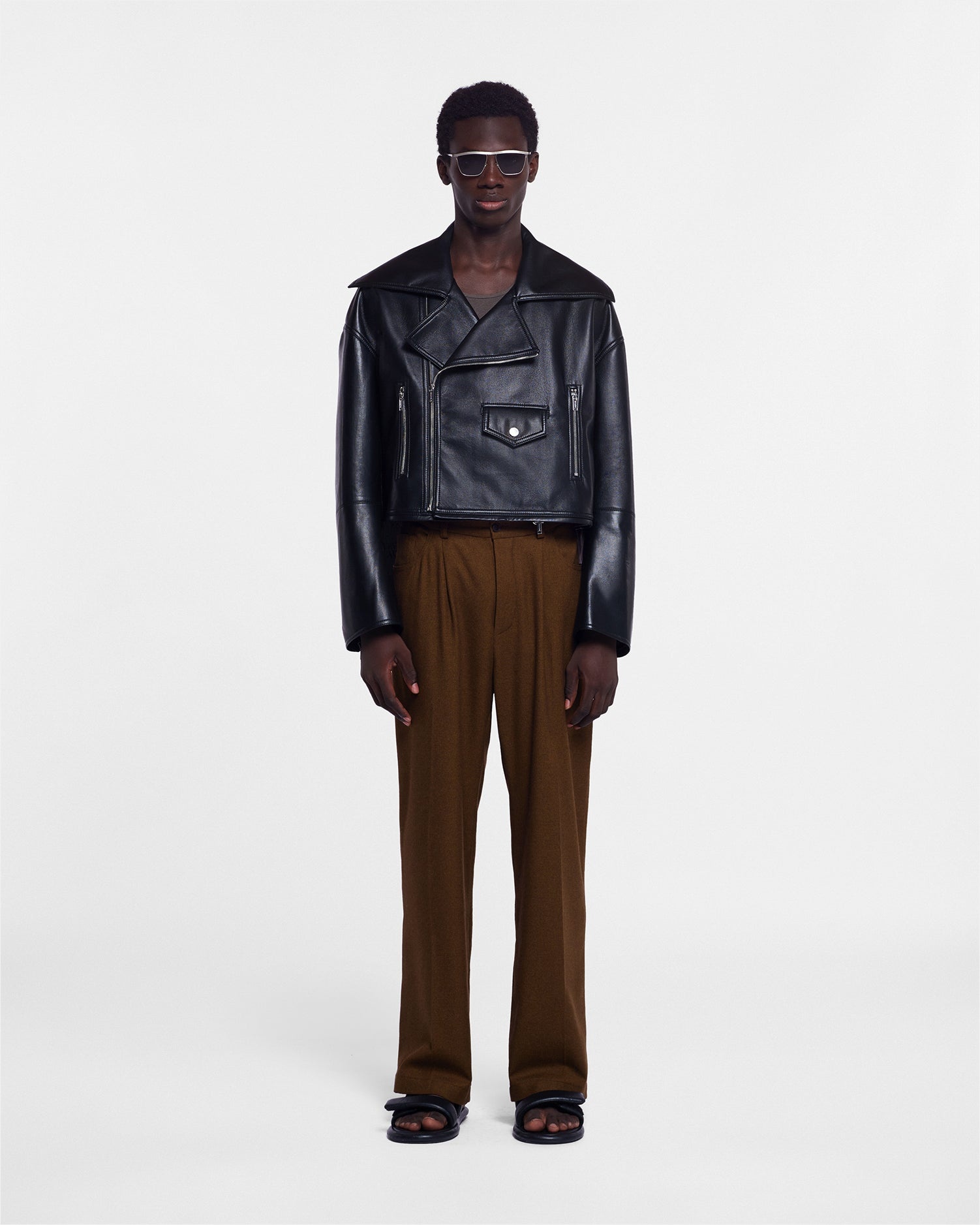 Barrel-Leg Wool Pants - 1