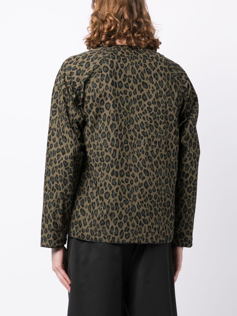 leopard-print cotton-blend kimono - 4