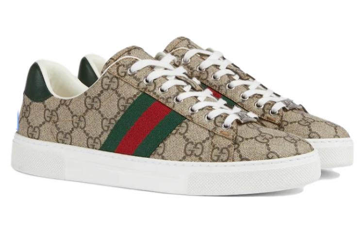 (WMNS) Gucci  Ace Sneaker With Web 'Beige Ebony GG Supreme' 760774-FACMZ-9746 - 4