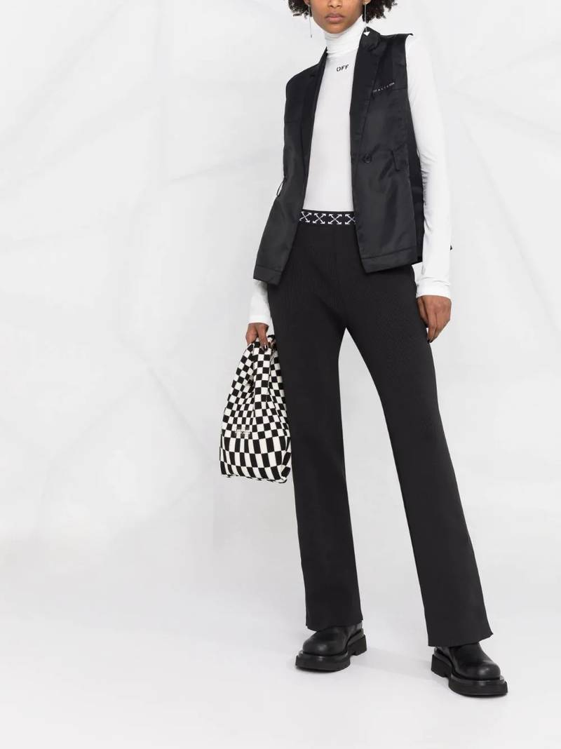 Off-White Arrows-waistband ribbed trousers outlook