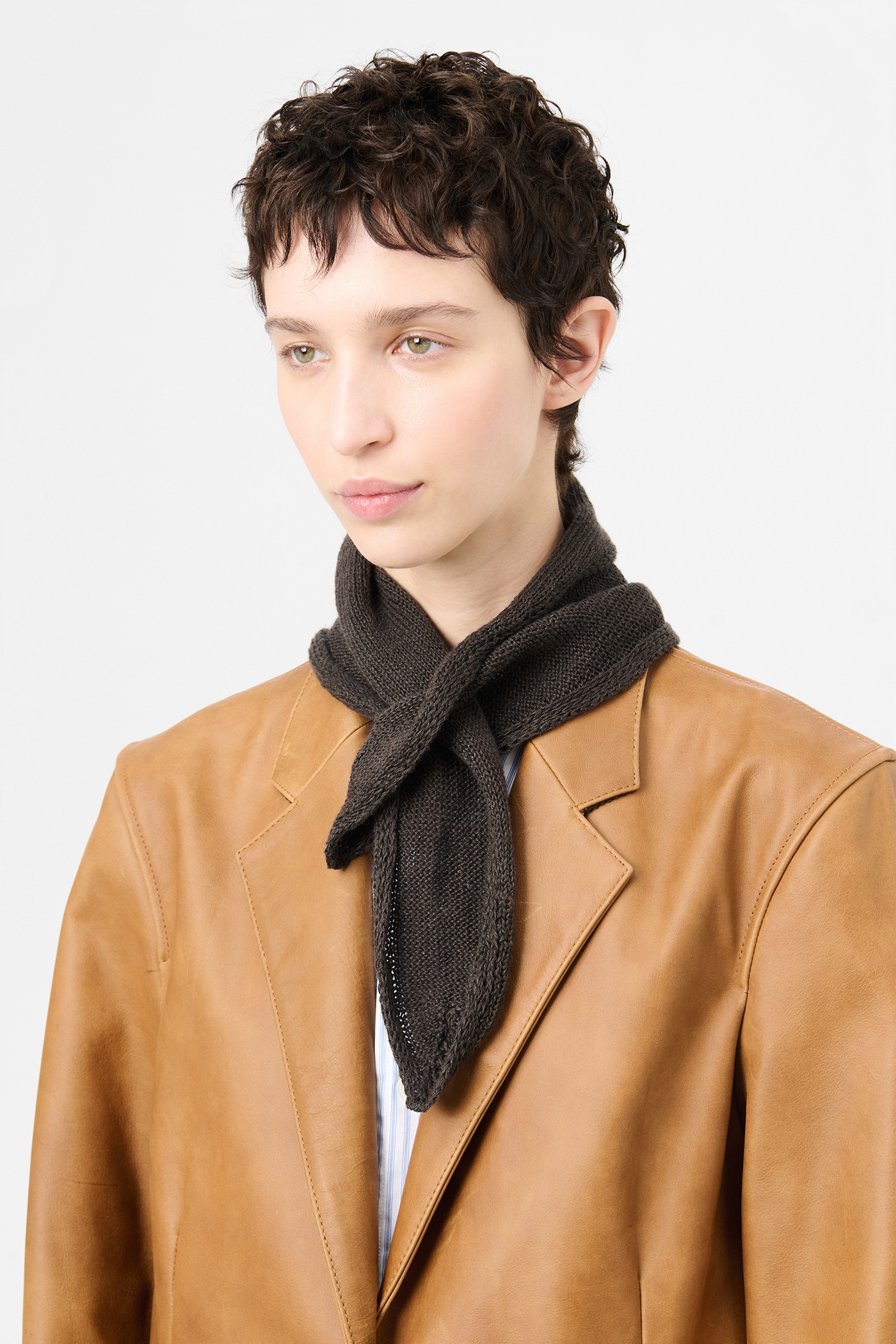 Miniature Scarf Nori Green Cyclone Linen - 4