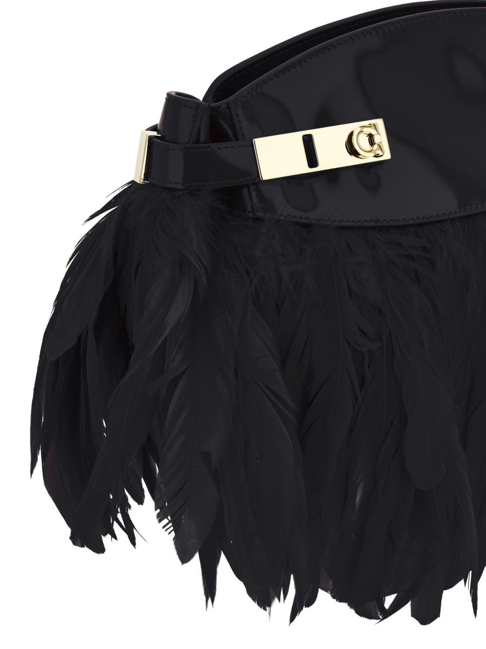 Hug feather-trimmed cross body bag - 5