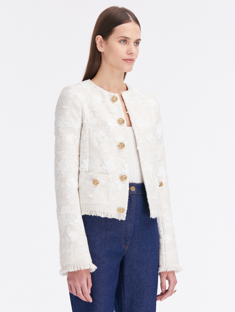 GARDENIA EMBROIDERED TWEED JACKET 4