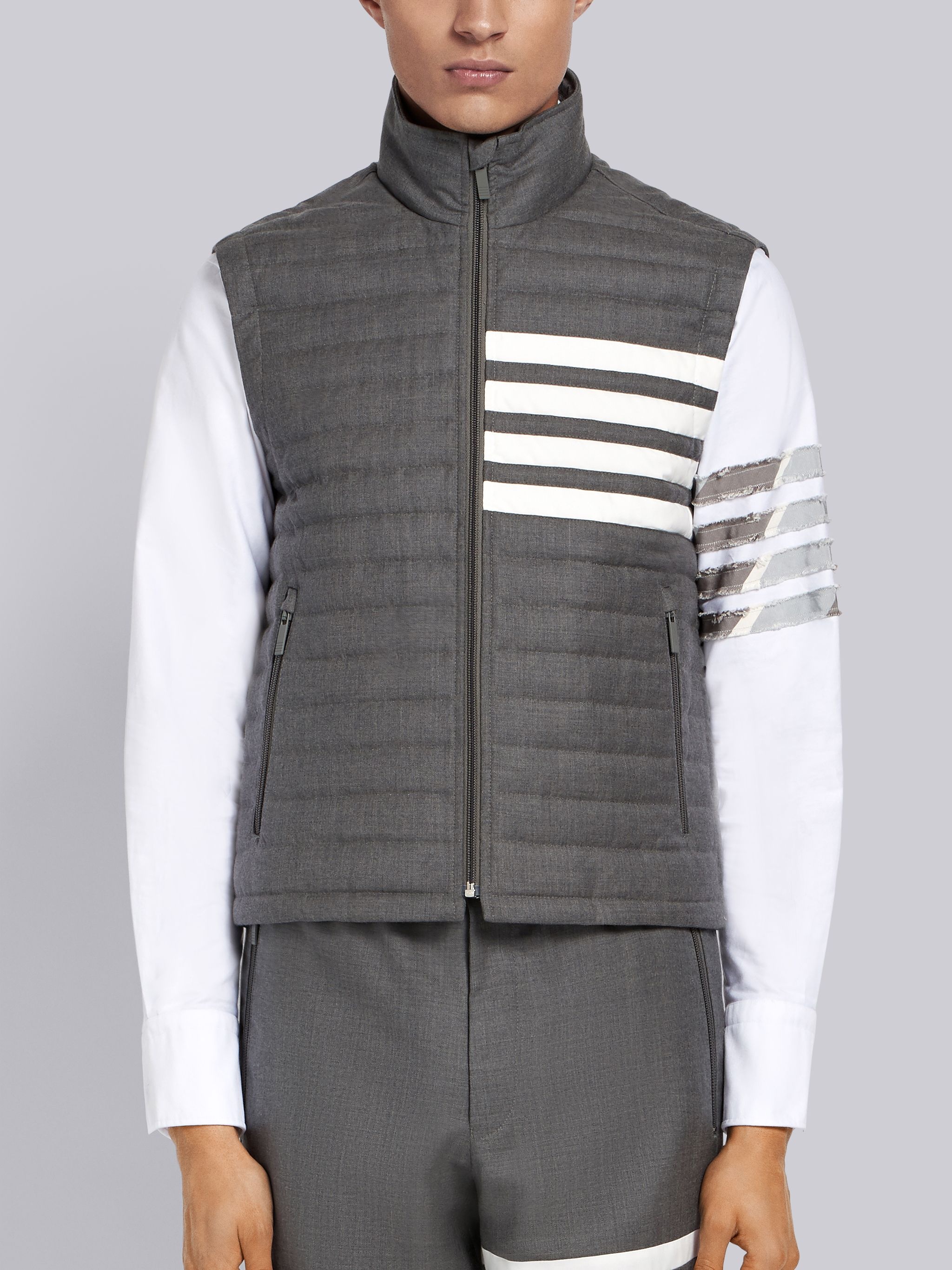 4-bar Down Quilted Vest - 1