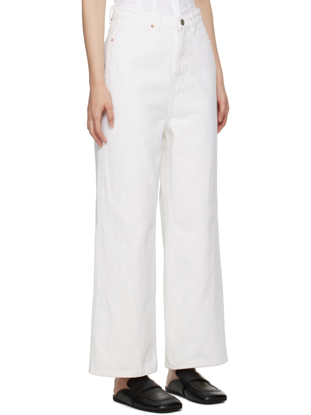 RECTO Off-White Wide Jeans | REVERSIBLE