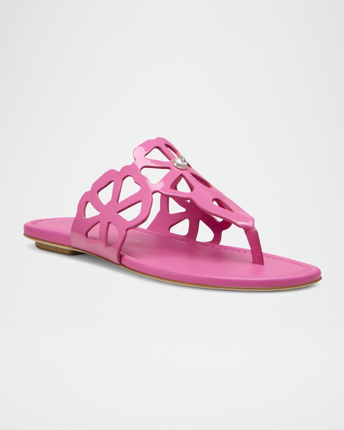 Jasmine Patent Cutout Thong Sandals - 2