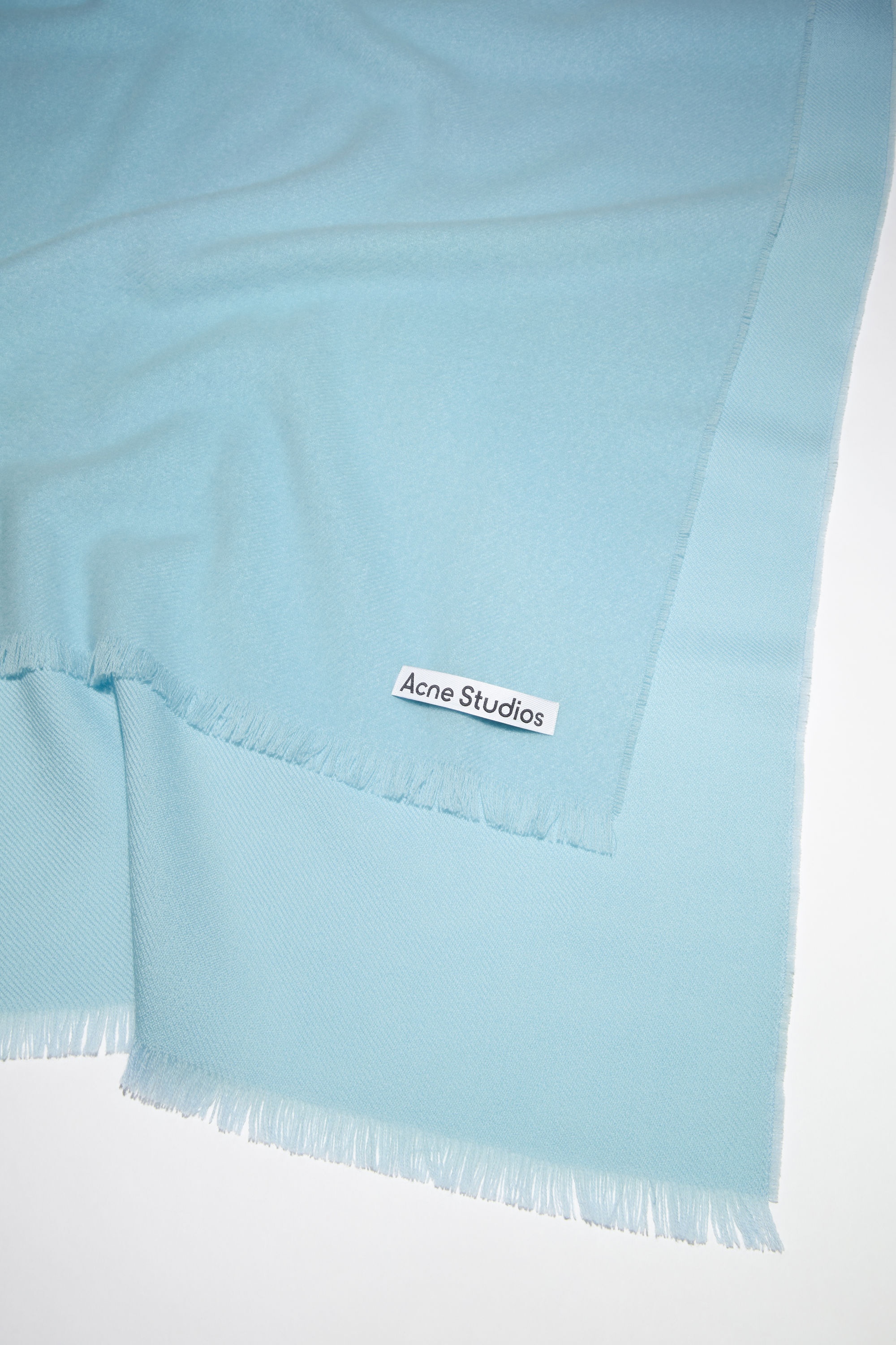 LIGHT WOOL SCARF - OVERSIZED - Aqua blue - 4