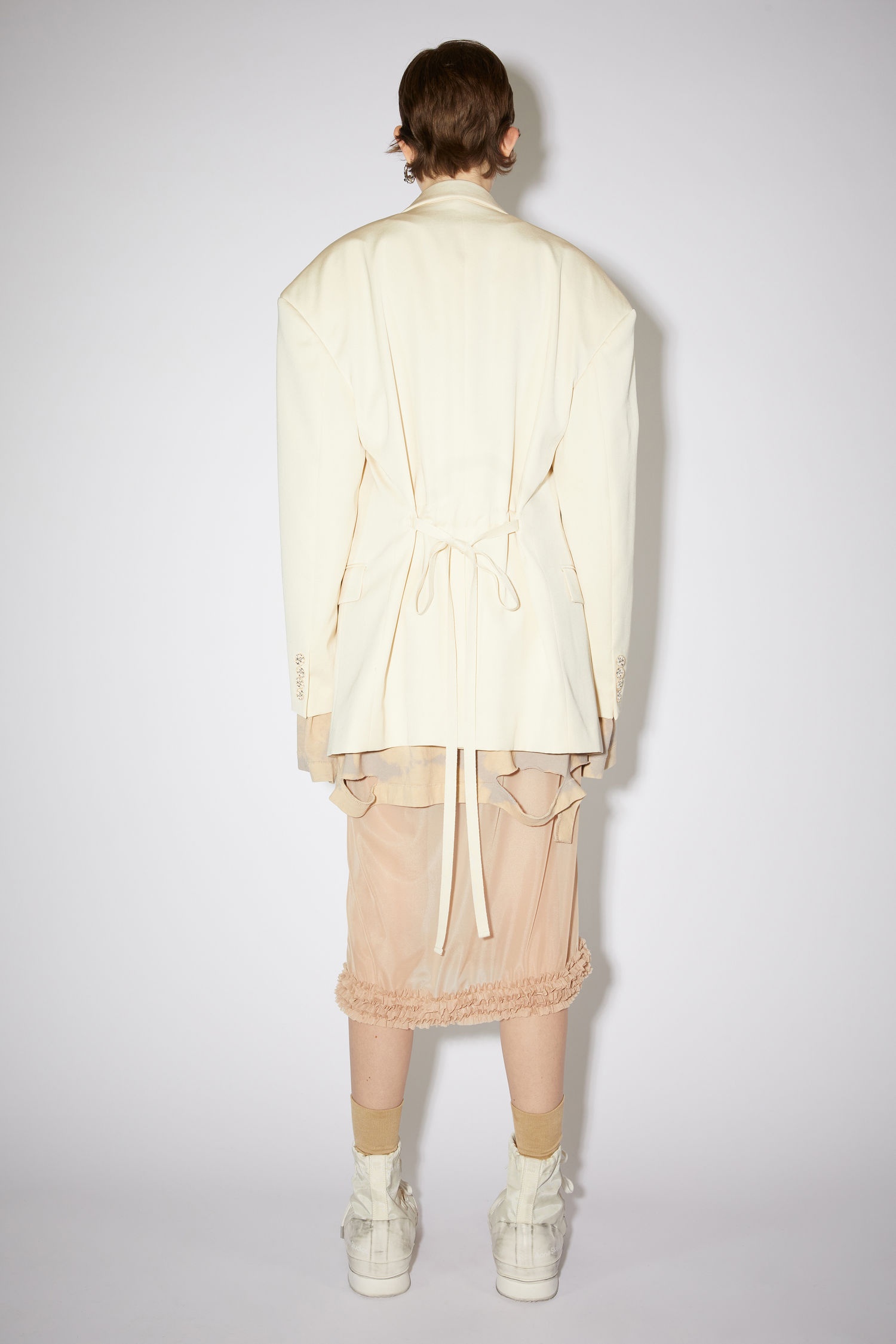 Belted suit jacket - Oat beige - 3