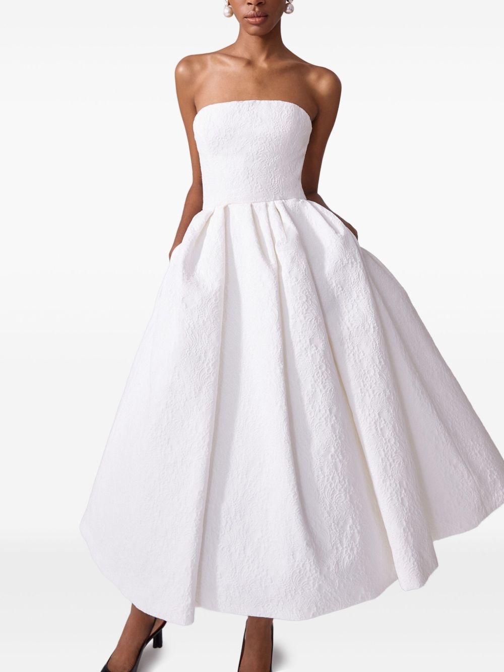 cloqué-effect midi dress - 4