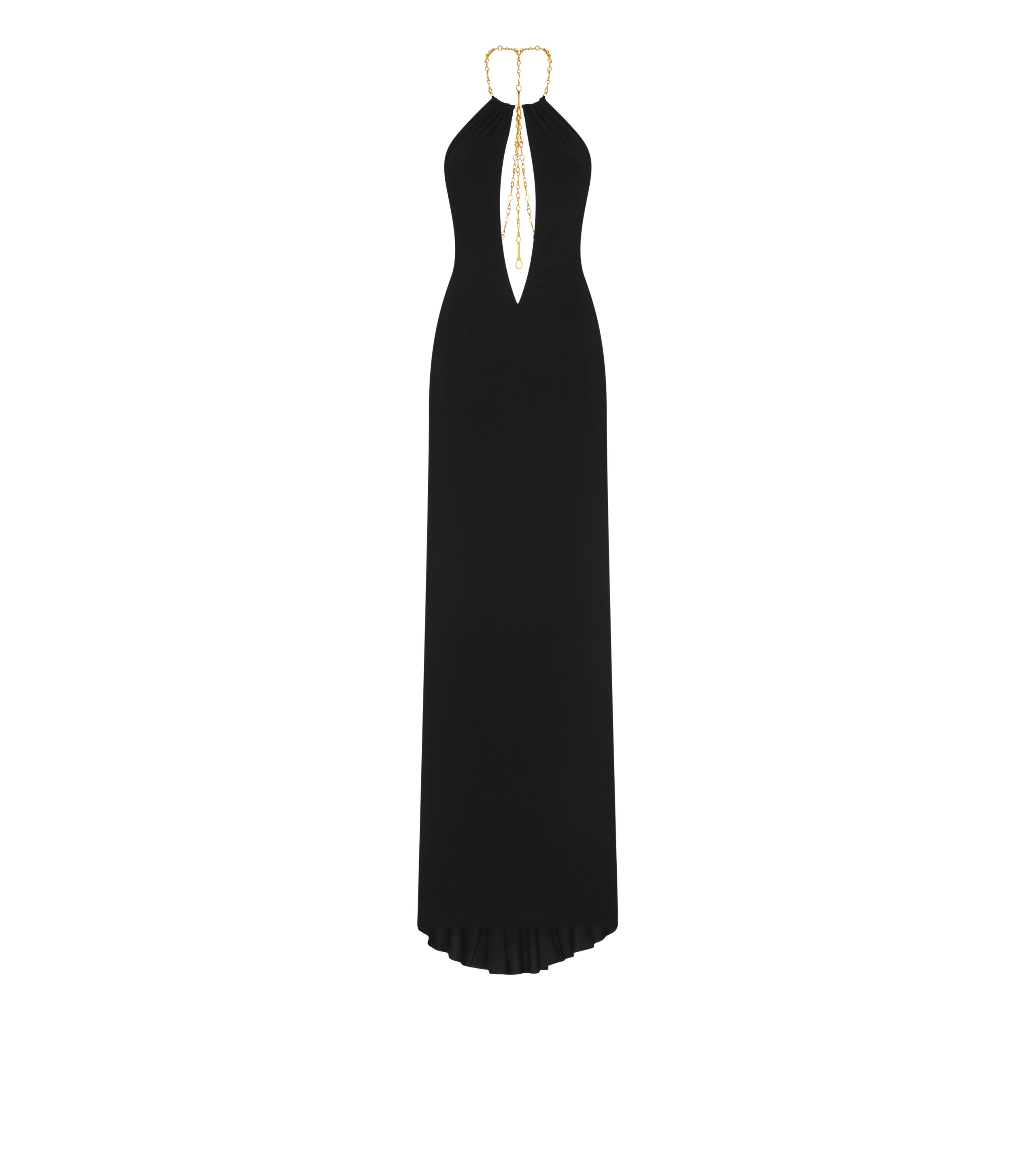 HALTERNECK JERSEY EVENING DRESS - 1