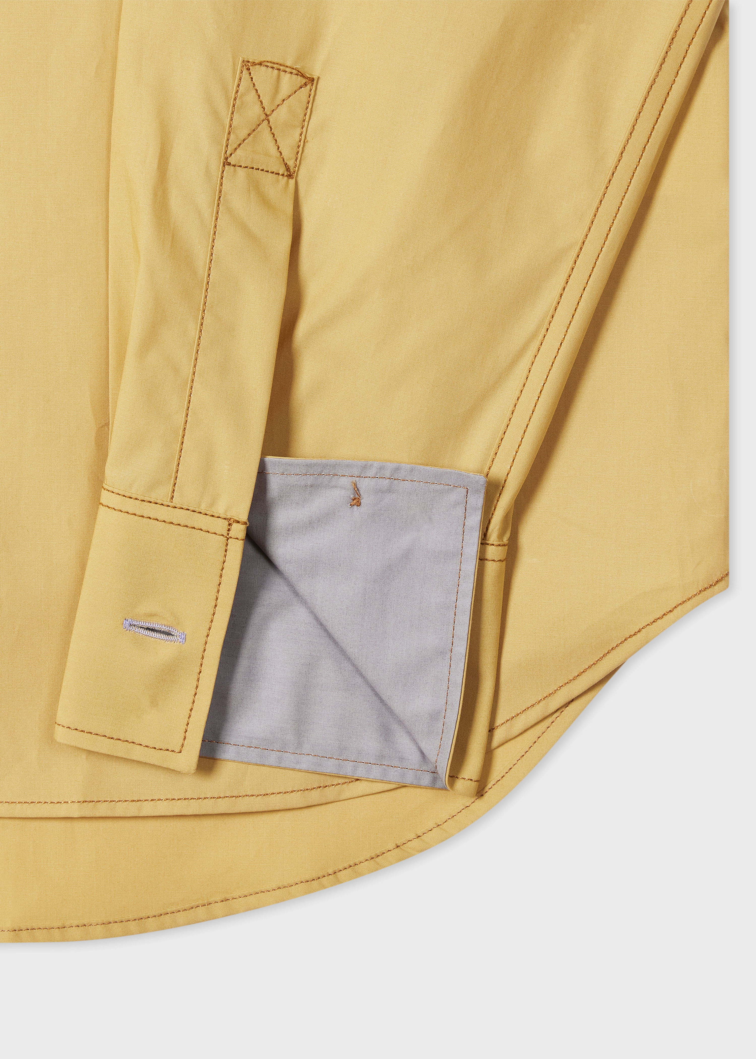 Yellow Mercerised Cotton Poplin Shirt - 2