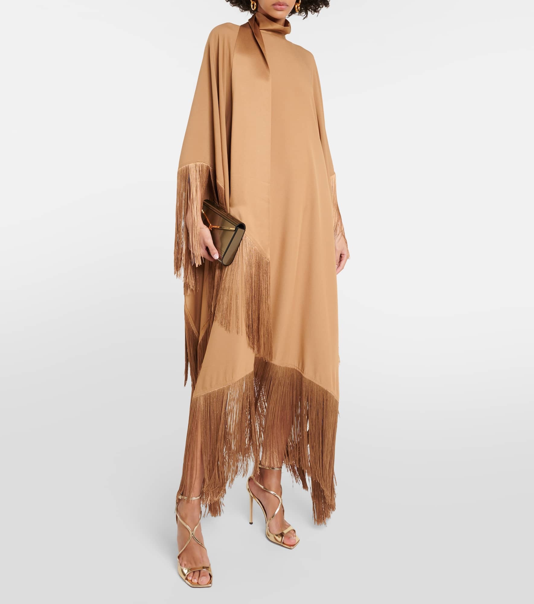 Mrs Ross fringed crêpe kaftan - 2