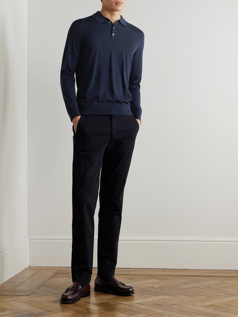 BARENA Pevaron Merino Wool Polo Shirt Navy outlook