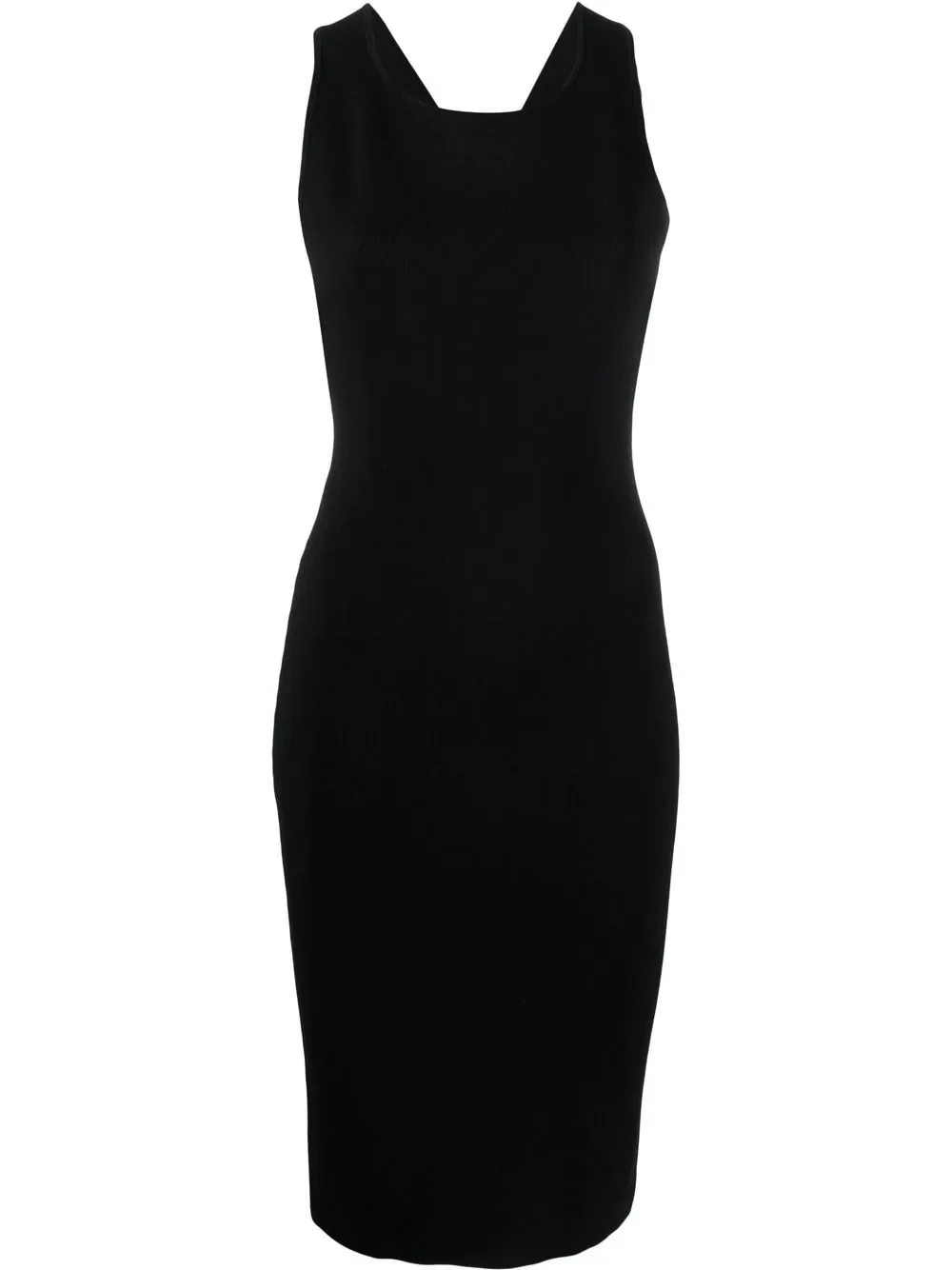 ribbed cross-strap midi dress - 1