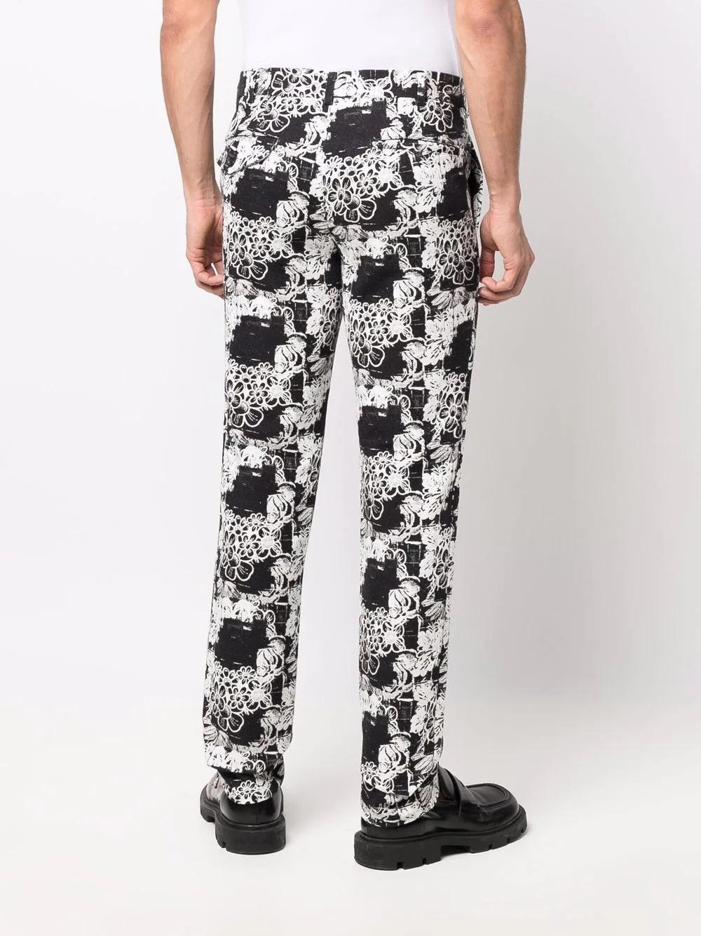 floral straight-leg trousers - 4