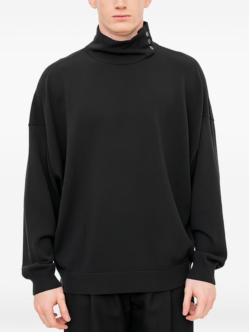 buttoned high-neck sweater 1