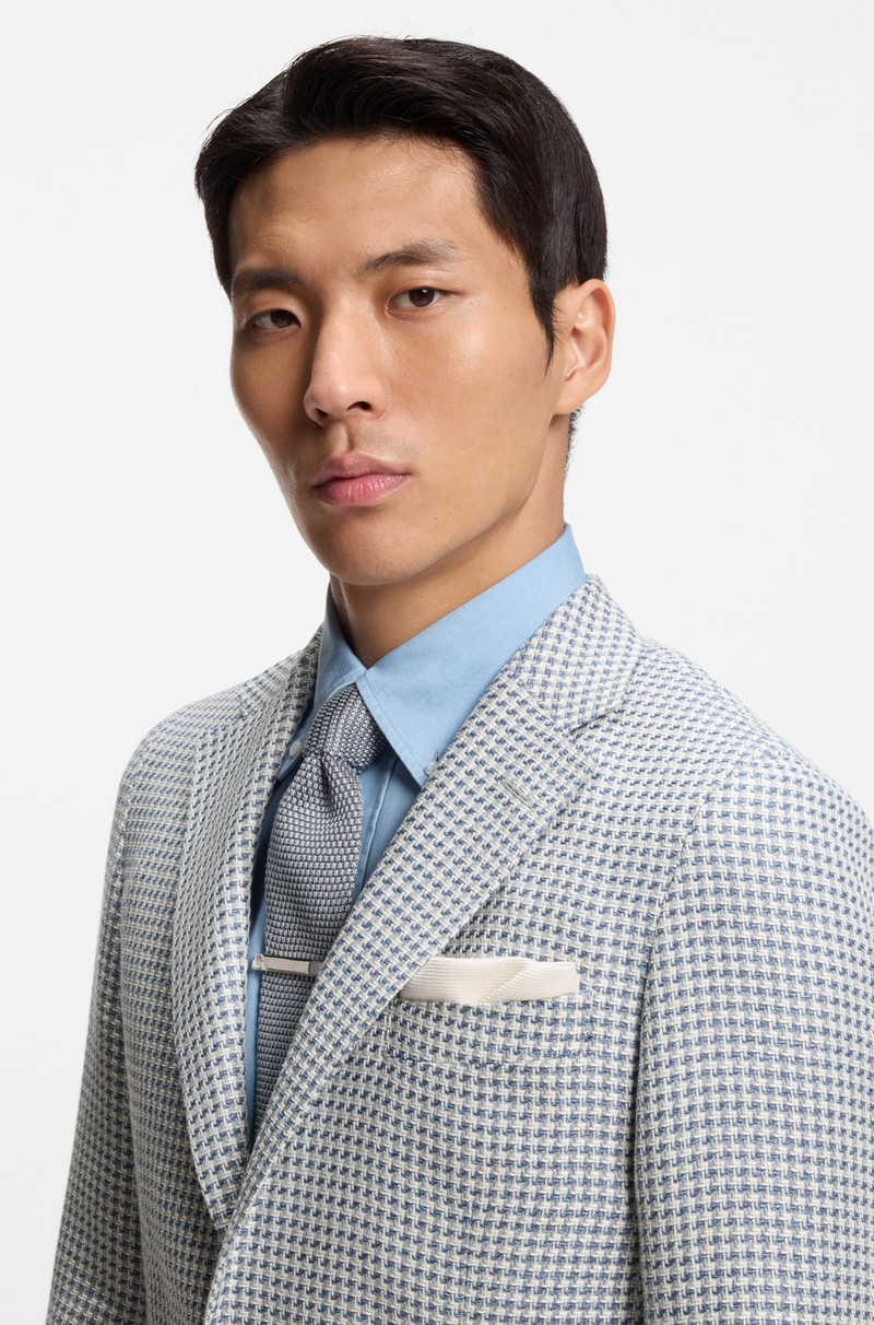 SLIM-FIT JACKET IN LINEN, SILK AND COTTON 5