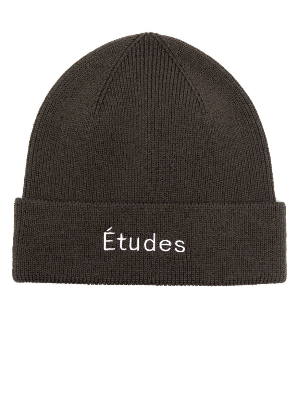 logo-embroidered wool beanie - 1