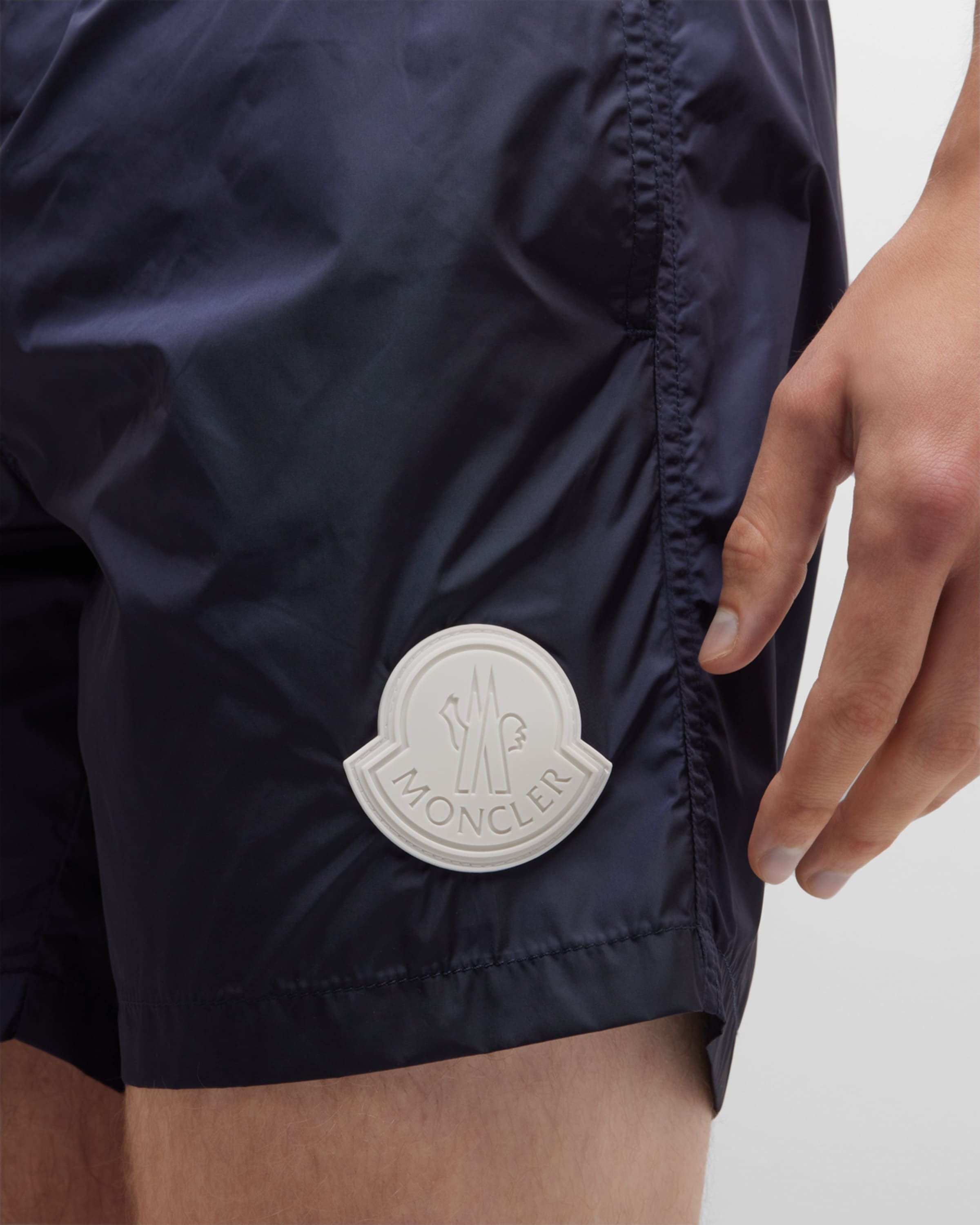 Men's Swim Shorts with Large Logo Patch - 5