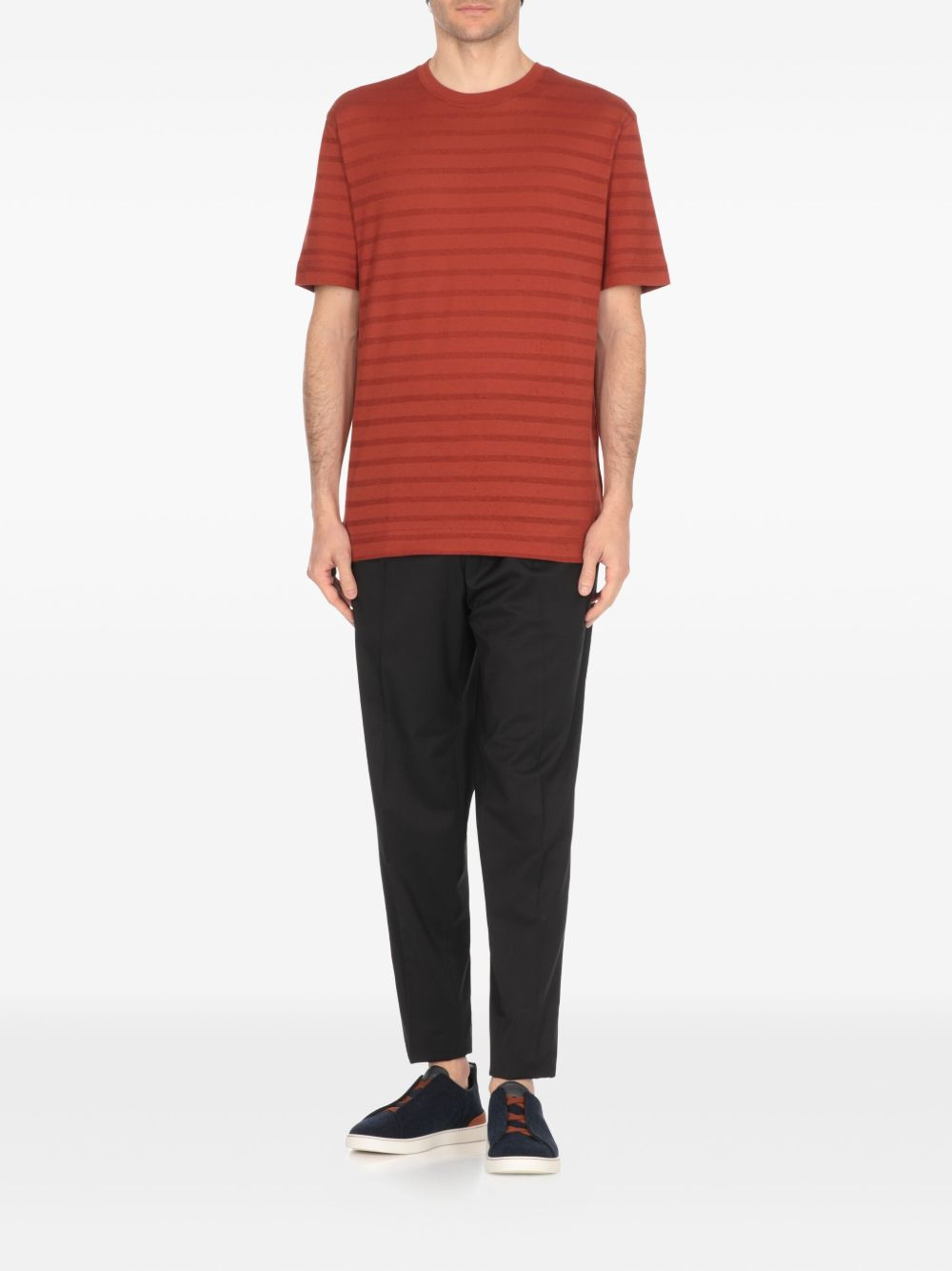 striped crew-neck T-shirt - 2