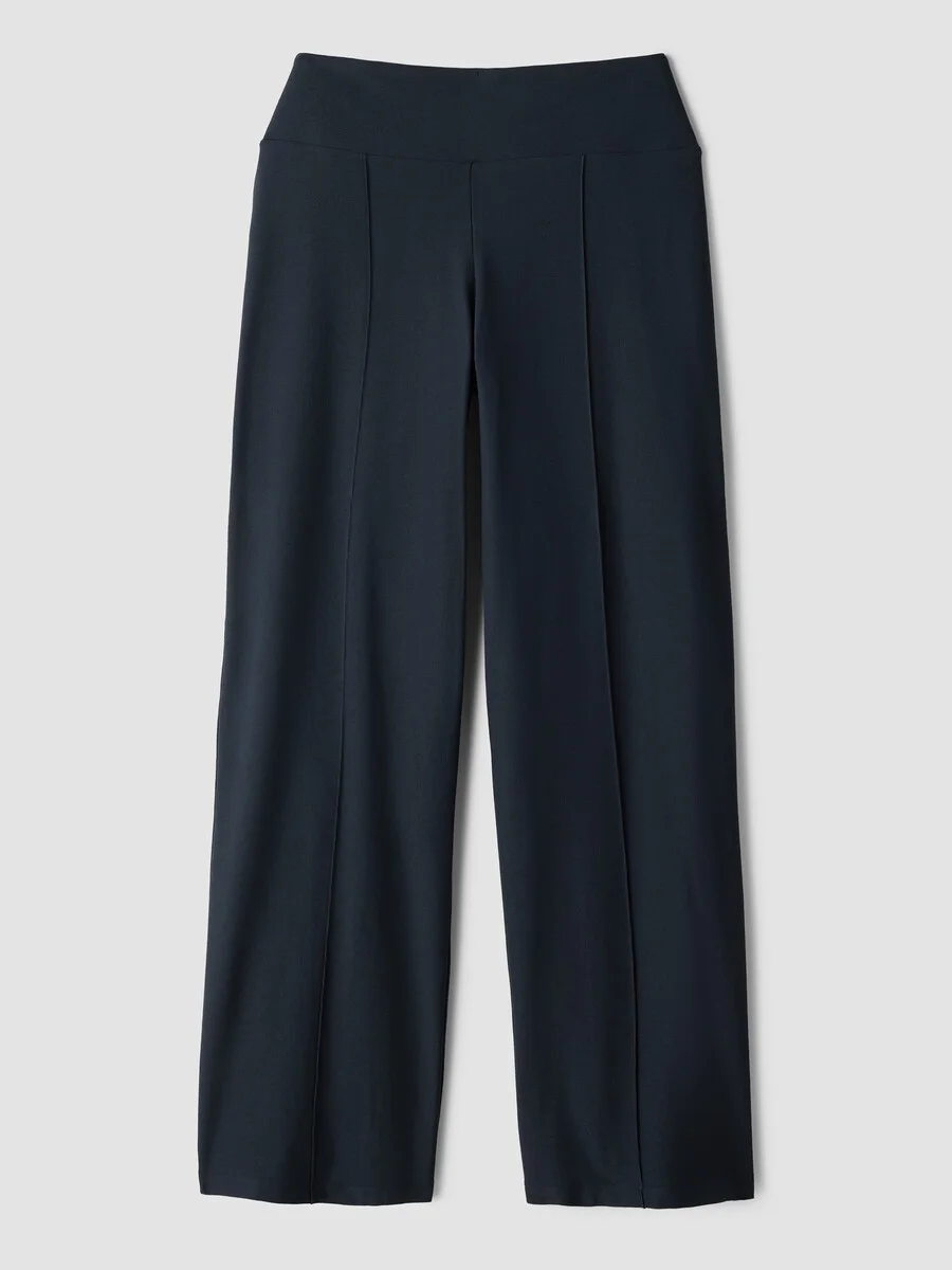 Washable Stretch Crepe Pintuck Wide Pant - 1