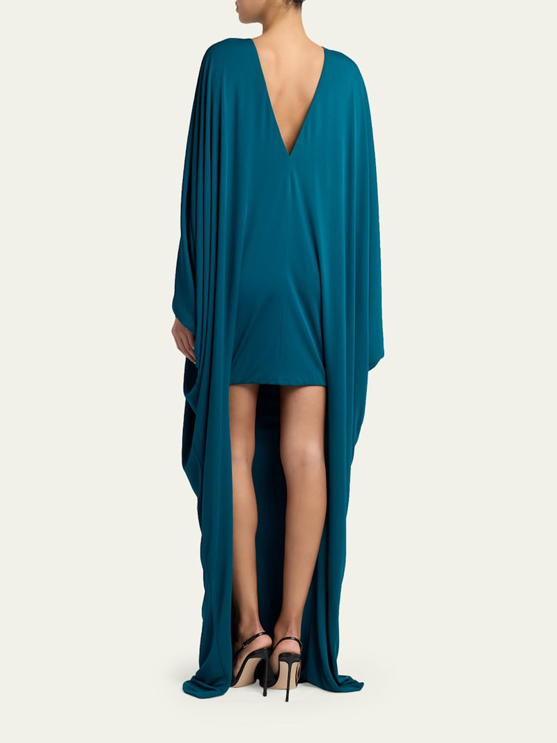 Draped Jersey High-Low Caftan Dress 3