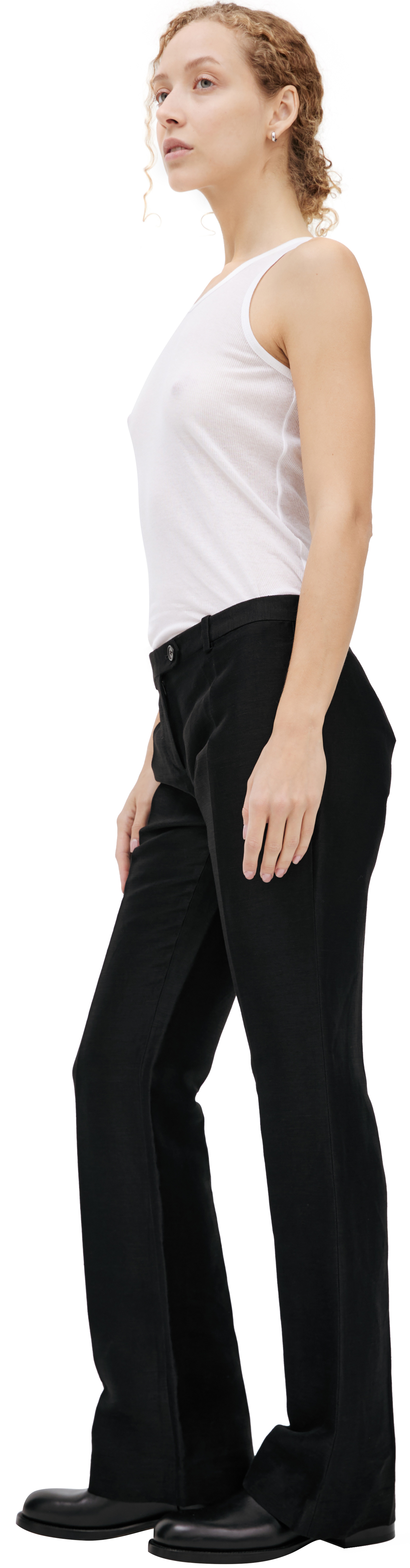 BLACK LINEN TROUSERS - 2