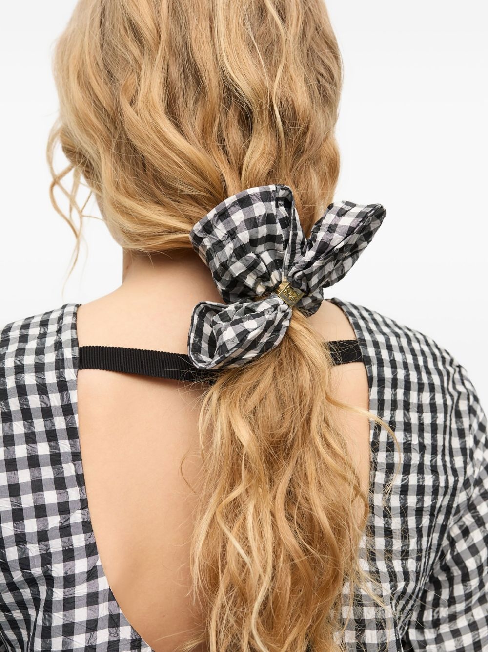 checked seersucker scrunchie - 2