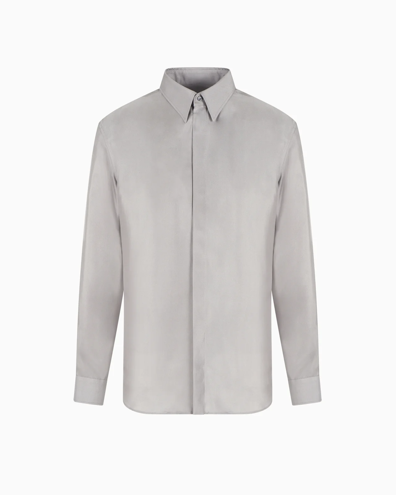 Slim-fit, silk-twill shirt - 1