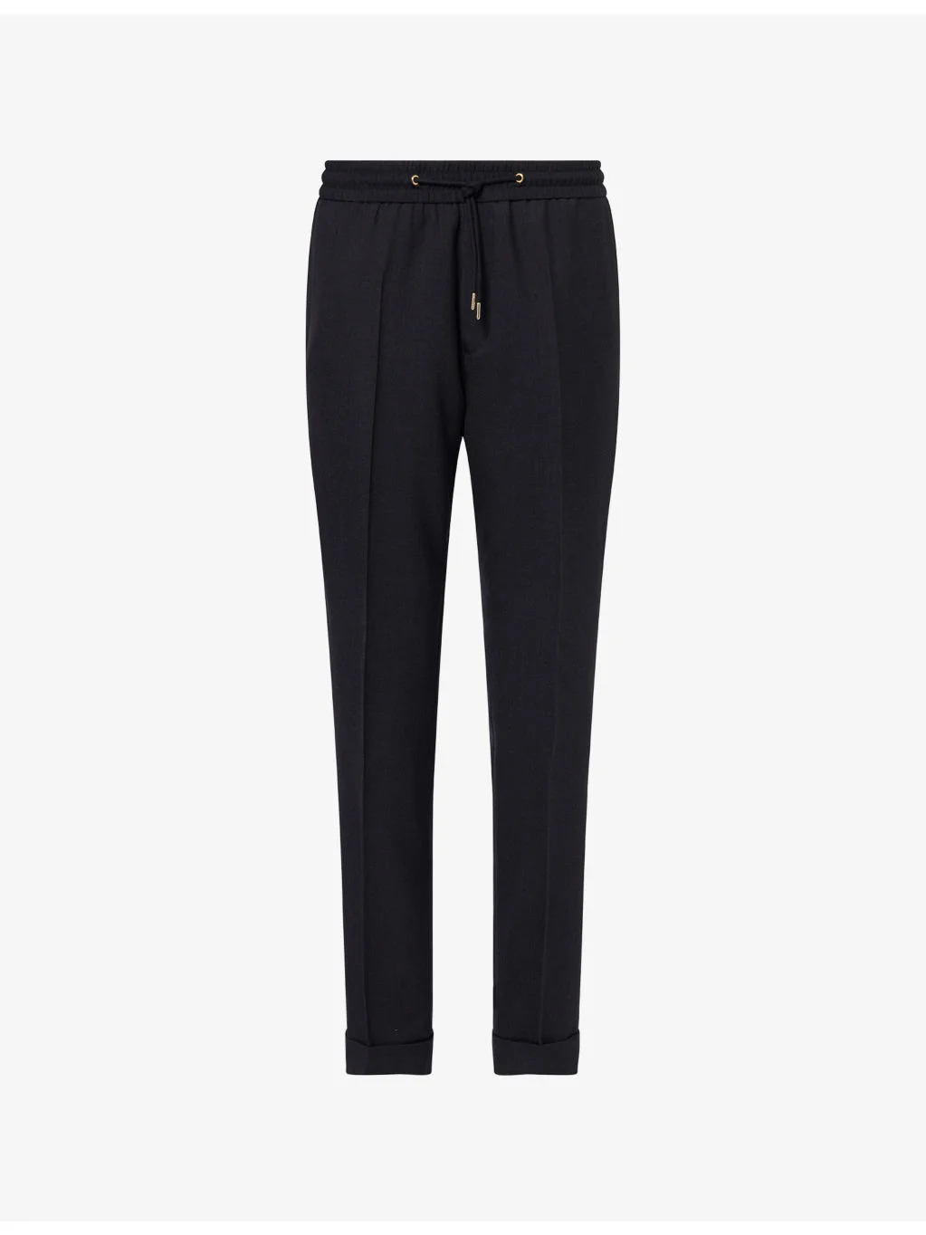 Drawstring Tapered-Leg Wool Trousers - 1