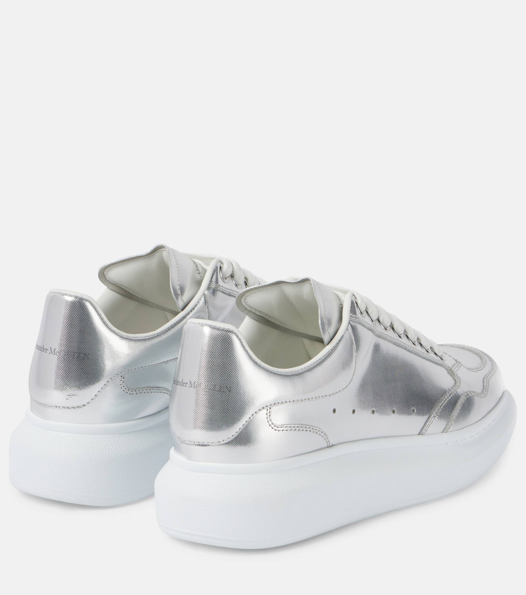 Oversized metallic leather sneakers - 3