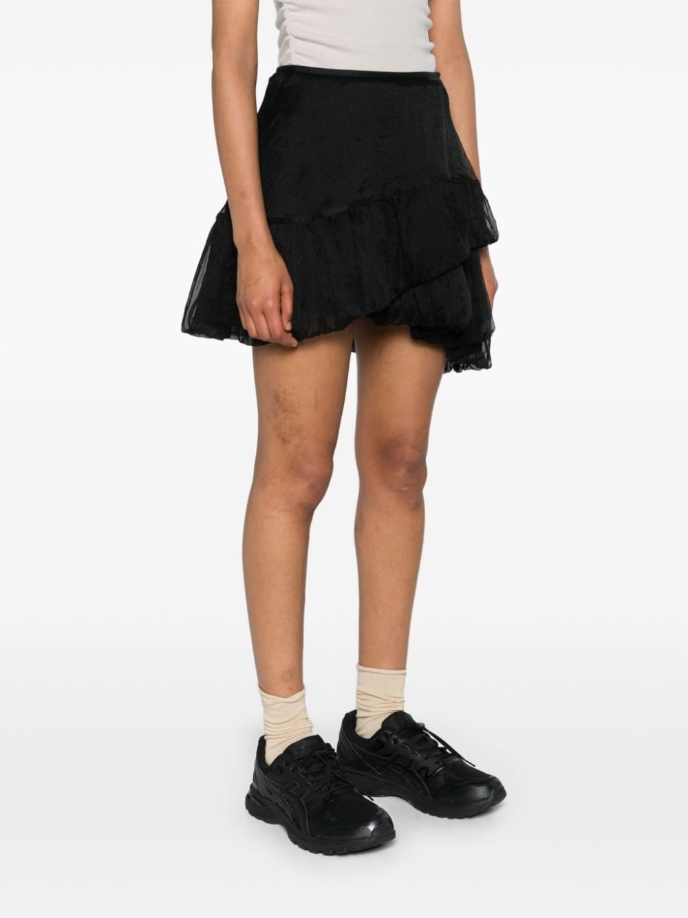 Lozen silk tiered miniskirt - 3
