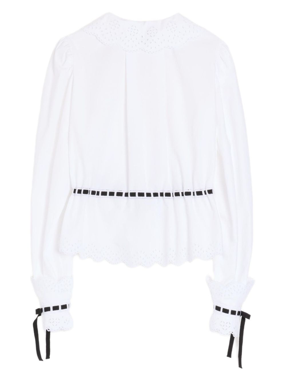 sangallo-embroidered ribbon-detailed shirt - 2