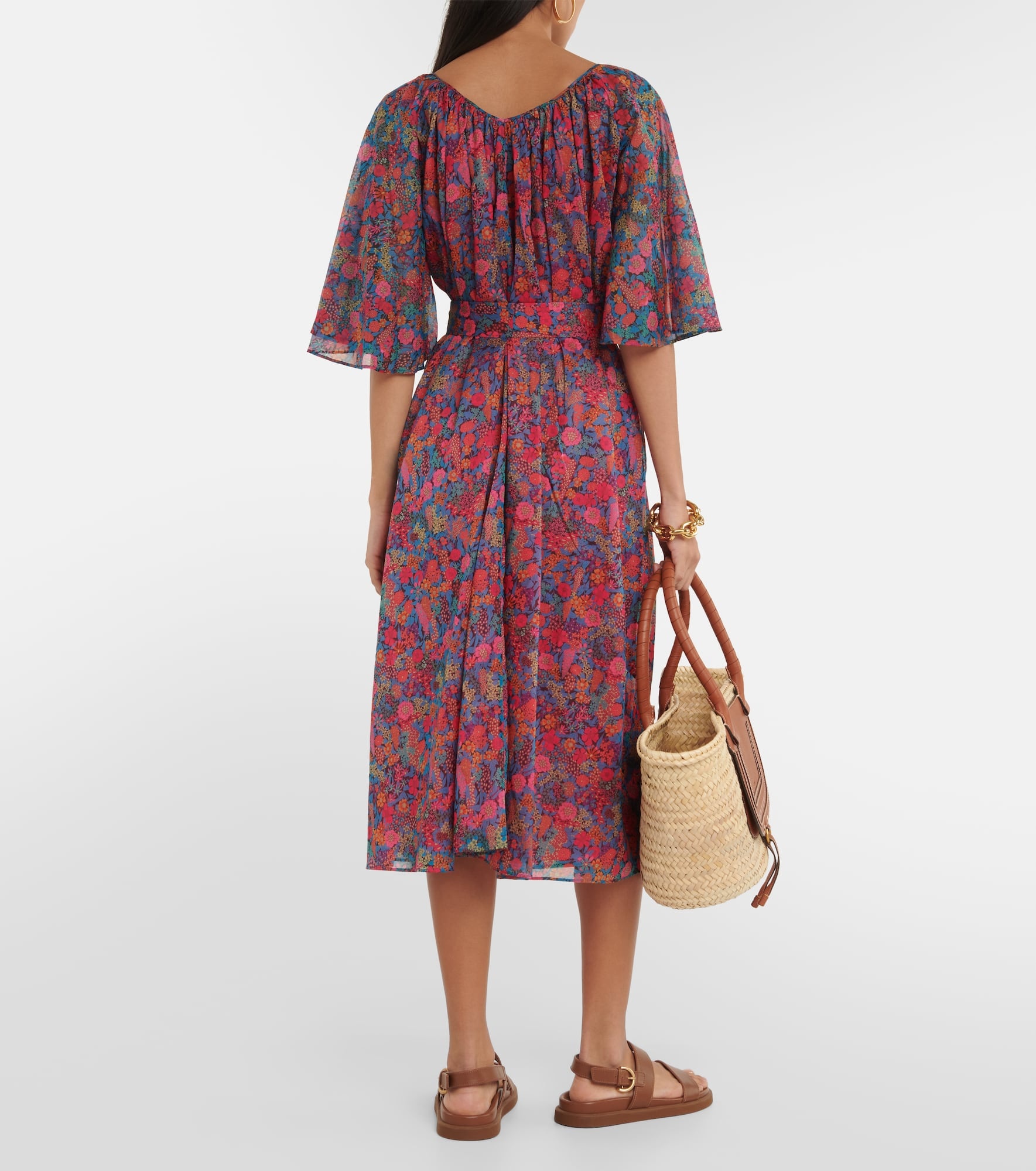 Daisy floral cotton midi dress - 3