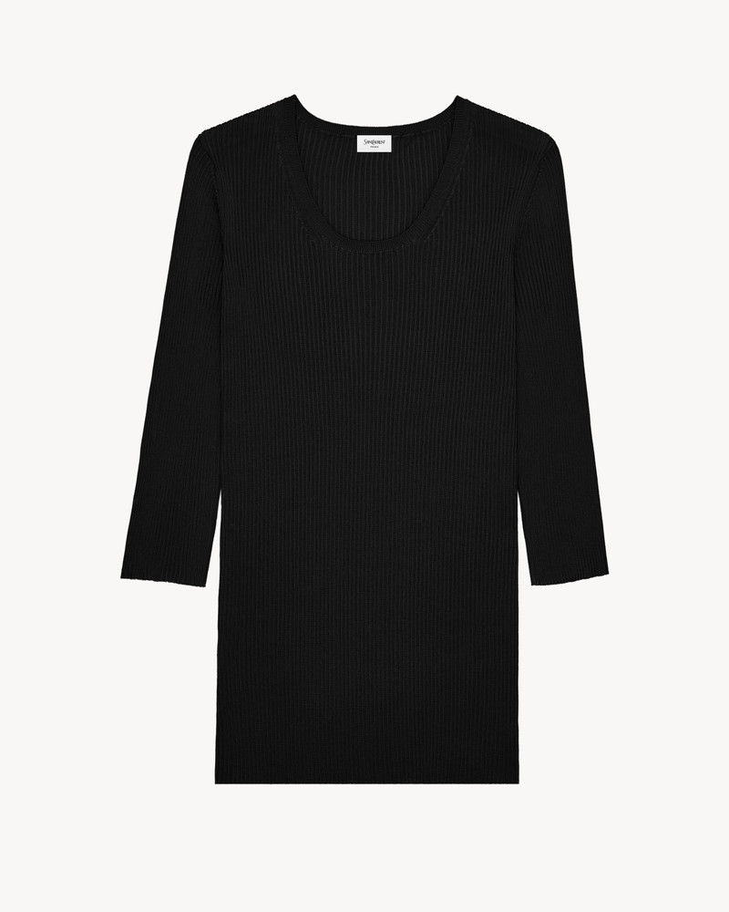 LONG SWEATER IN RIBBED KNIT 1