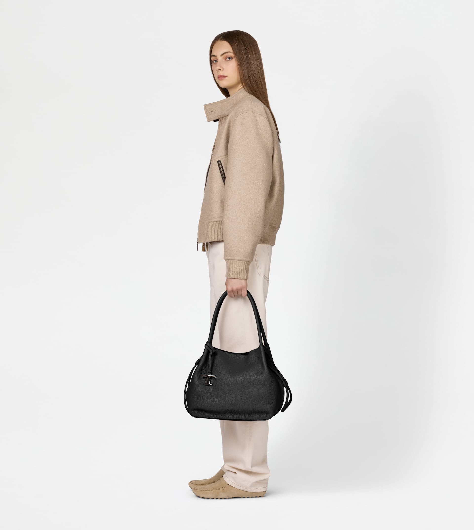 BUCKET BAG IN LEATHER MEDIUM - BLACK - 6