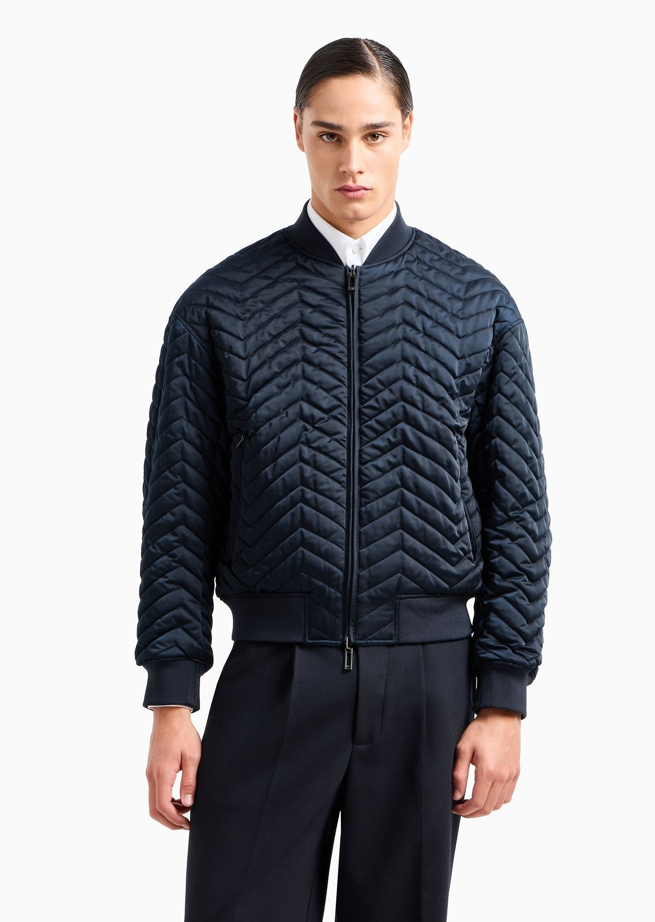 Reversible bomber jacket in quilted technical satin - 2