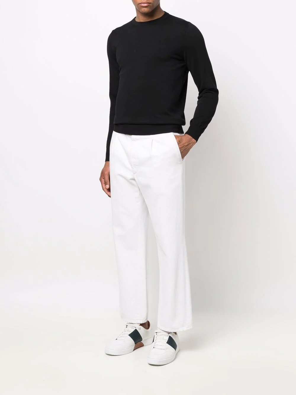 fine-knit cotton jumper - 3