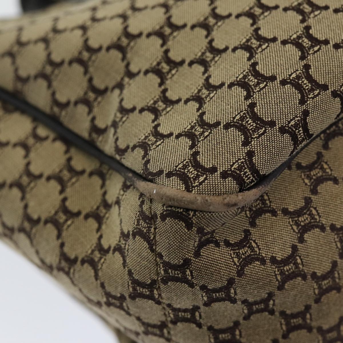 CELINE Macadam Canvas Hand Bag Beige Gold - 15