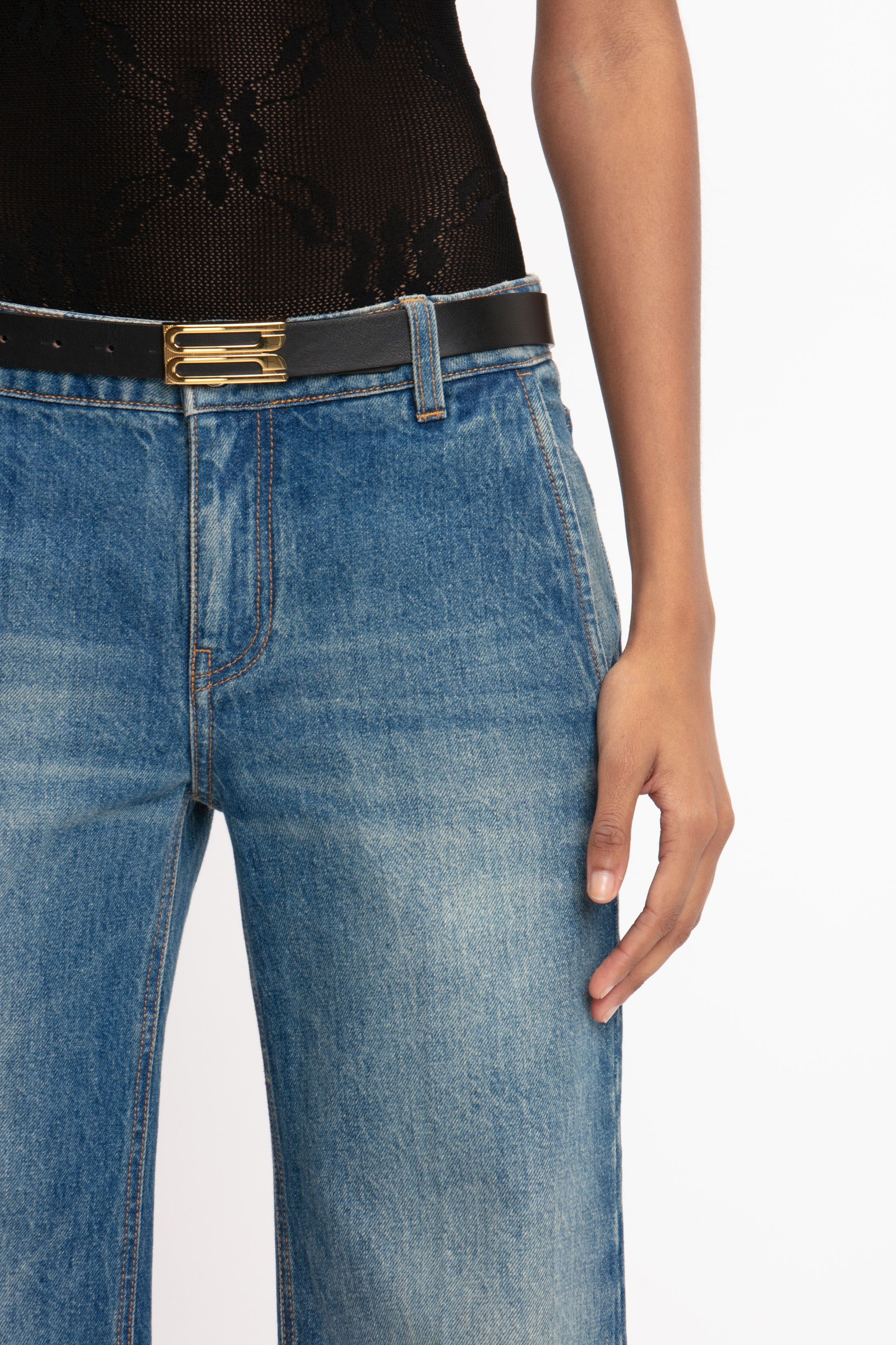 Low Waist Straight Leg Jean In Vintage Indigo - 5